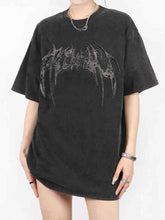 Wing Print Oversized Short Sleeve Tee